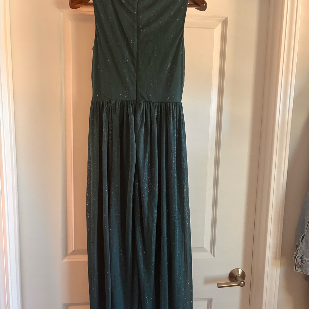 Chic Teal Sleeveless Maxi Dress Alexa B Nites Size 4 Petite - Picture 3 of 3